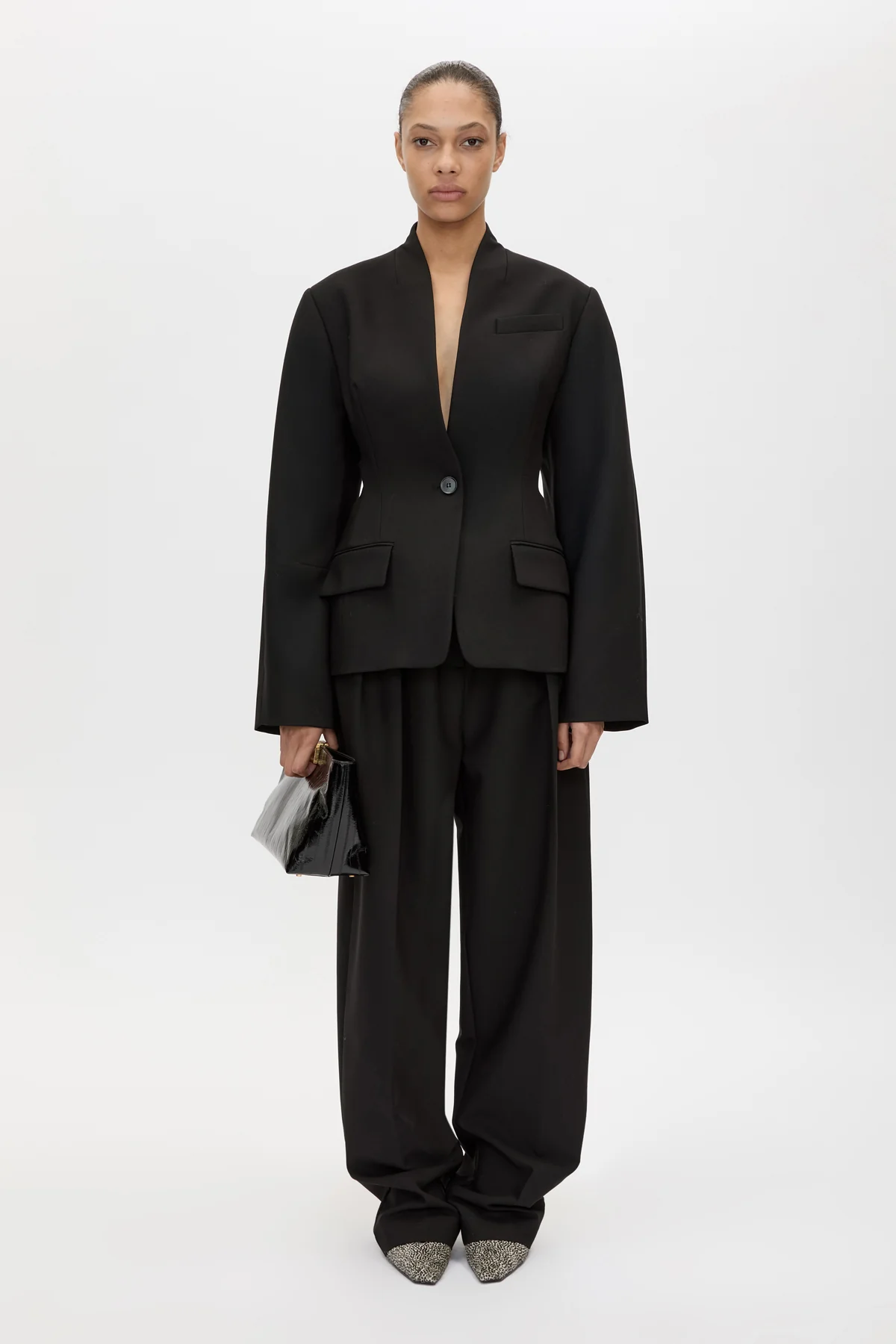 Tala Fitted Collarless Blazer