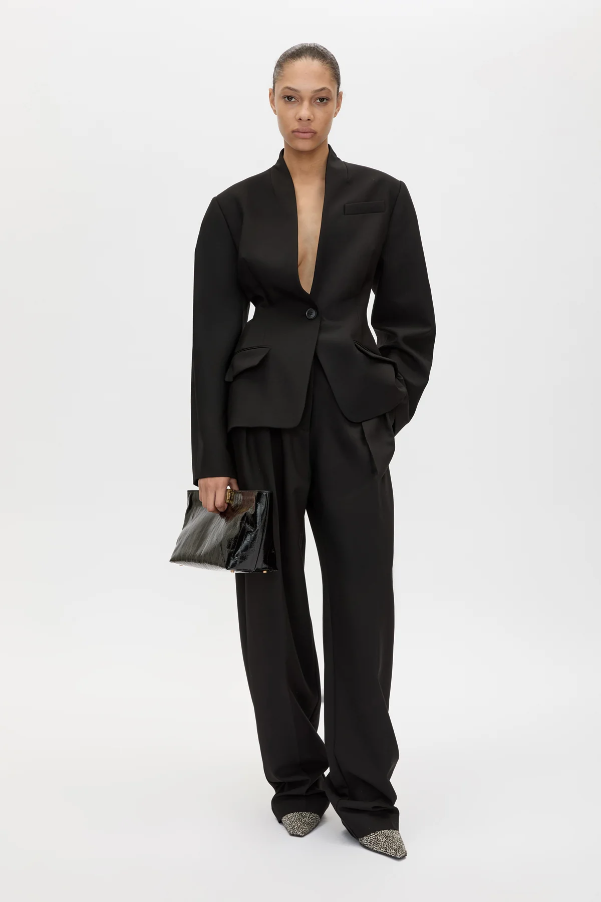Tala Fitted Collarless Blazer - Image 2